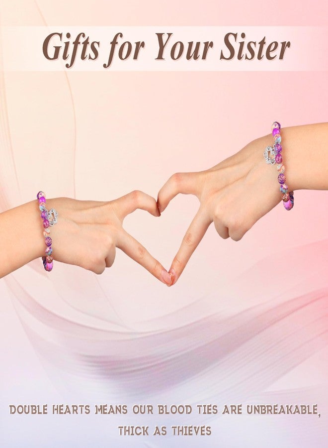 Sereney Sister Bracelet as Sisters Gifts from Sister Jewelry, Double Heart Pendant Big Sis Little Sisters Gifts from Sis Birthday Gifts as Valentines Day Gifts for Her - Image 2
